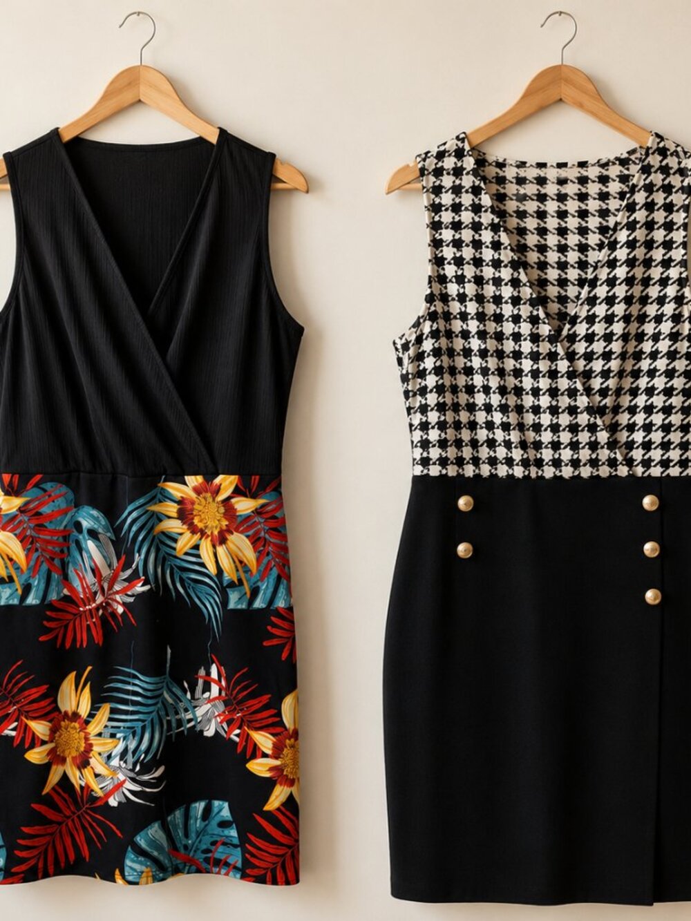 FREE with Bundle | 2 Sleeveless Wrap-Style Dresses | Size M